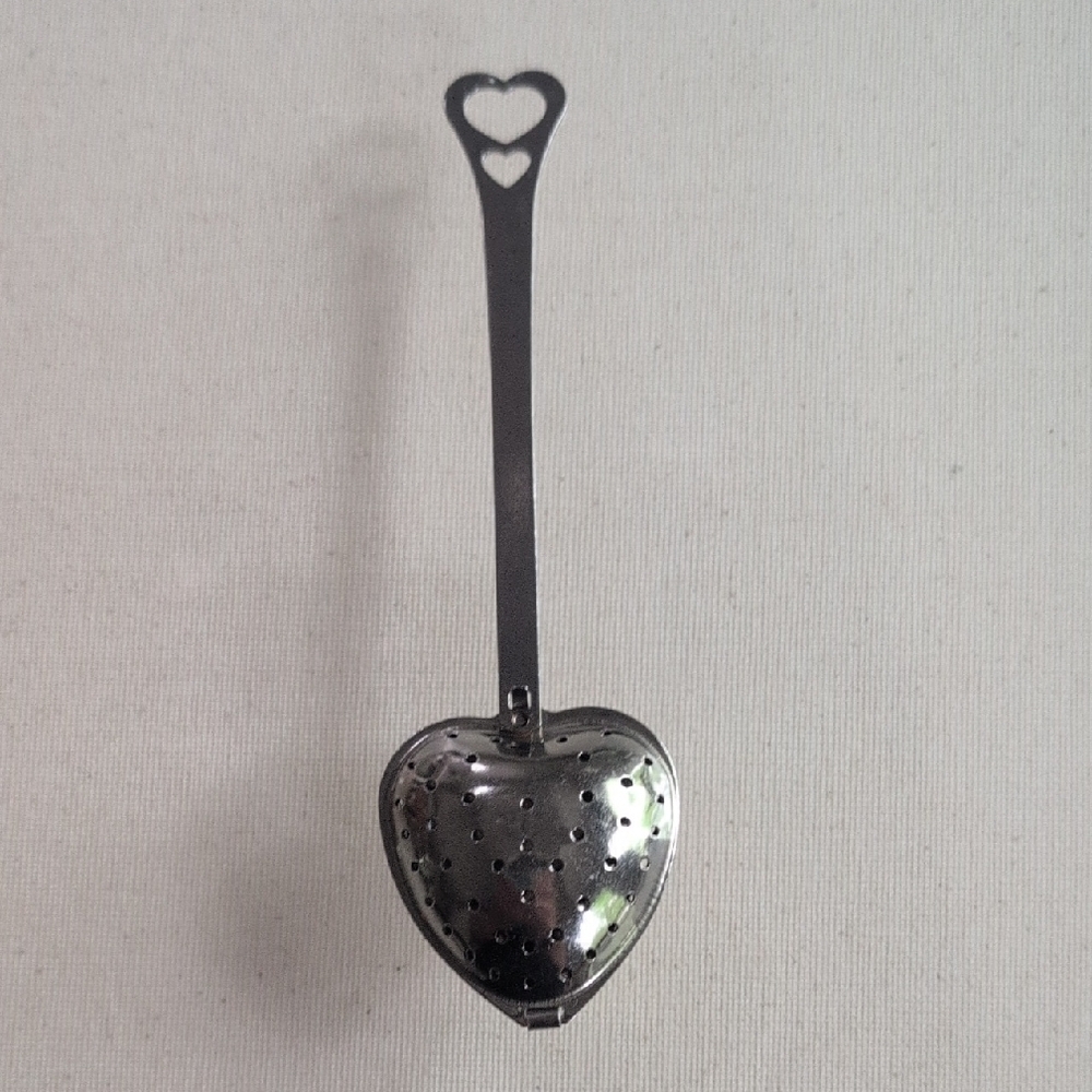 Heart Shaped Silver Tea Infuser, Silver